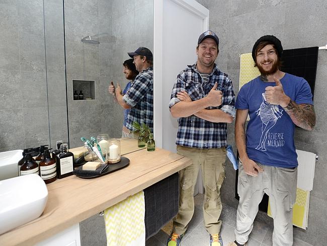 Most consistent of all units ... Brad Cranfield and Dale Vines in their bathroom. Picture: Martin Philbey