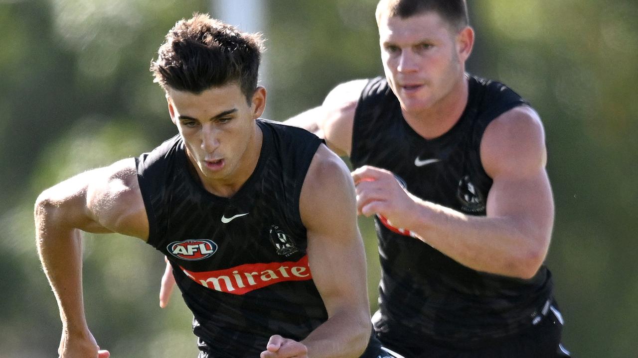 Nick Daicos turns on the afterburners at Olympic Park. Picture: Getty Images