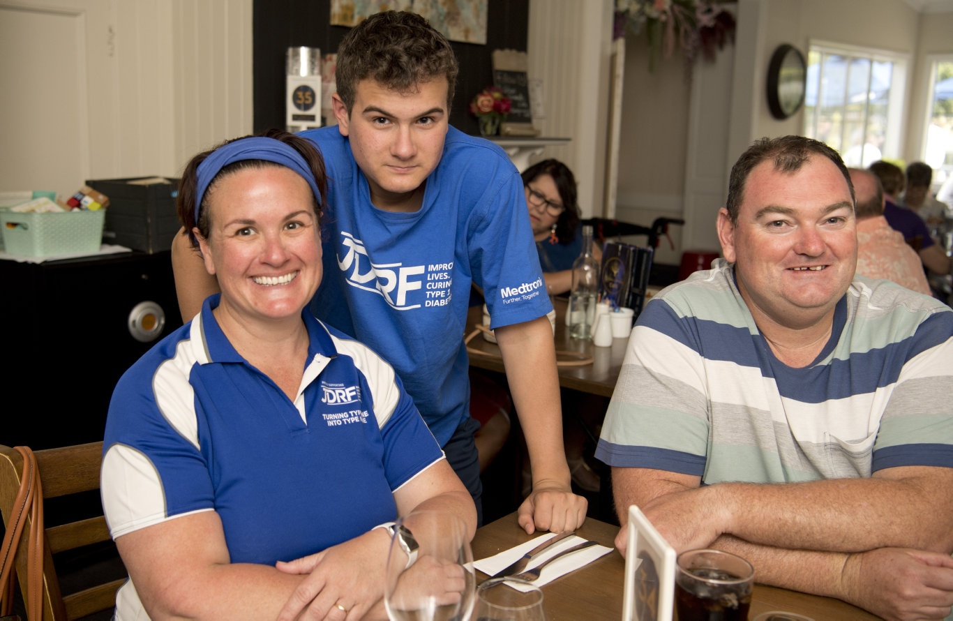 ( From left ) Emma Turner, Bill Turner and Mark Mason. JDRF One Walk lunch after Josh Arnold performance at Urban Grounds. Picture: Nev Madsen. Sunday, 17th Nov, 2019.