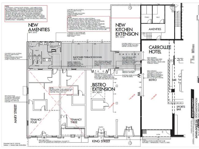 Carrollee Hotel upgrade plans. Image: SBRC.