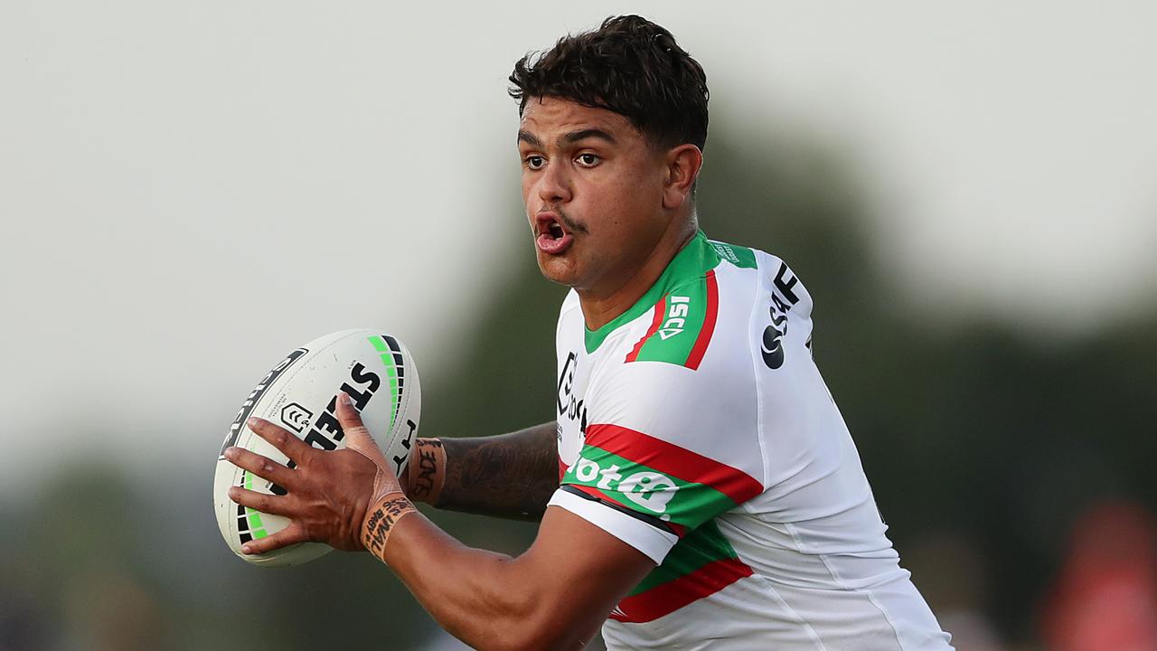 Latrell Mitchell in action for the Rabbitohs during the Charity Shield in Mudgee.