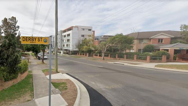 Derby St Penrith, the site of an alleged home invasion on Saturday night.