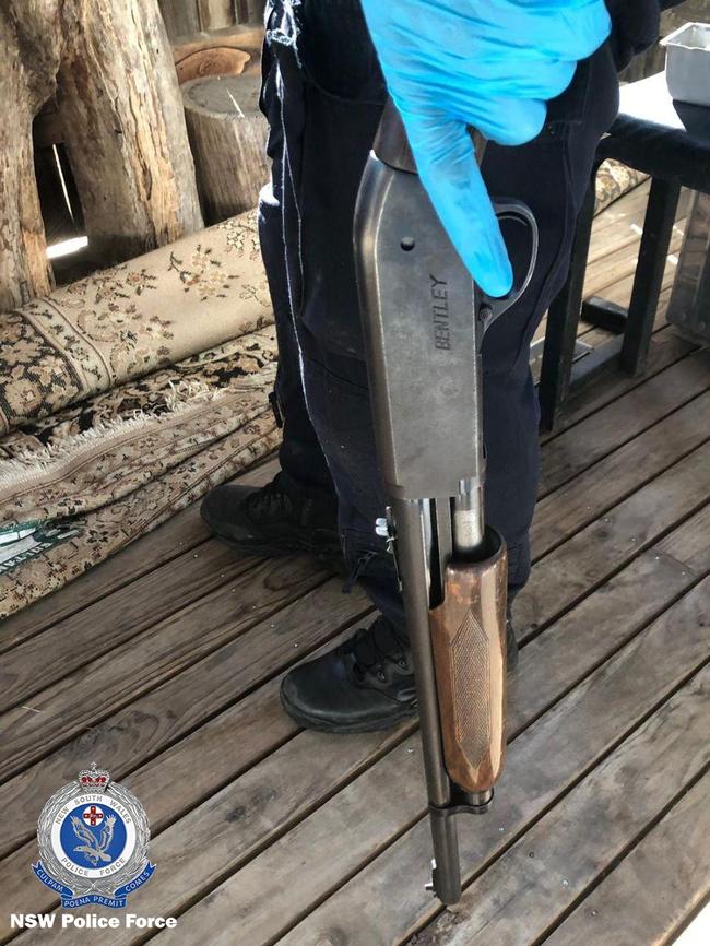 Some of the weapons seized from a home in Wollemi Peak Road, Bulga.