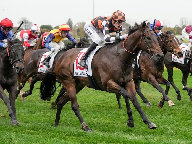 Baraqiel ridden by Ben Allen wins the Lamaro's Hotel Handicap at Caulfield Racecourse on June 29, 2024 in Caulfield, Australia. (Photo by George Sal/Racing Photos via Getty Images)