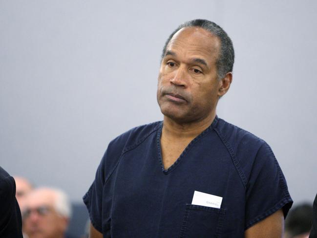 OJ Simpson was jailed in 2008 for armed robbery, assault and kidnapping after a confrontation with two sports memorabilia dealers. Picture: Getty Images