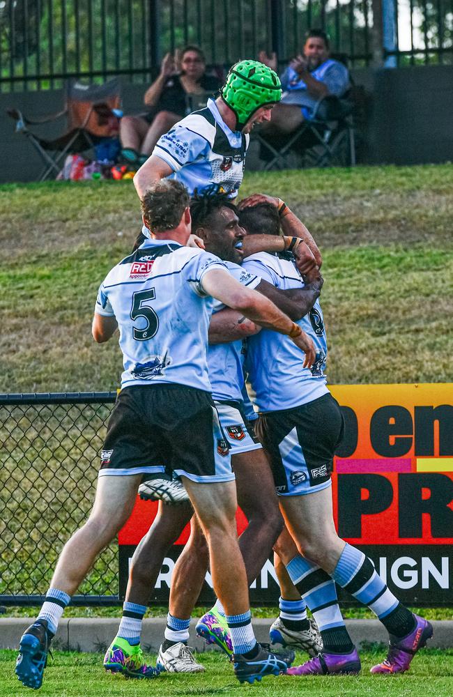 Northern Sharks take on Litchfield Bears in the 2023 NRL NT grand final. Picture: Pema Tamang Pakhrin