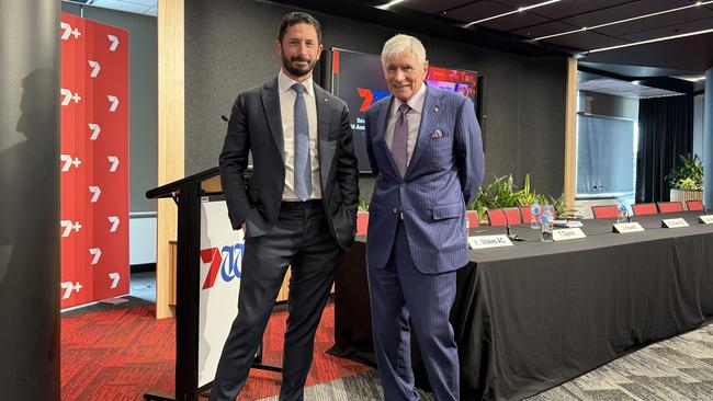 Ryan Stokes and Kerry Stokes at Seven West Media’s AGM last year. Picture: Joseph Lam