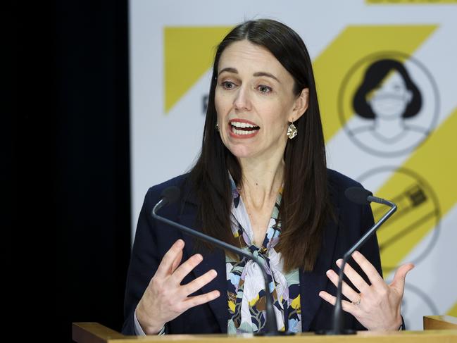 New Zealand Prime Minister Jacinda Ardern has tried to play down comparisons with her country’s Covid-19 outbreak and those in Victoria and NSW. Picture: Getty Images