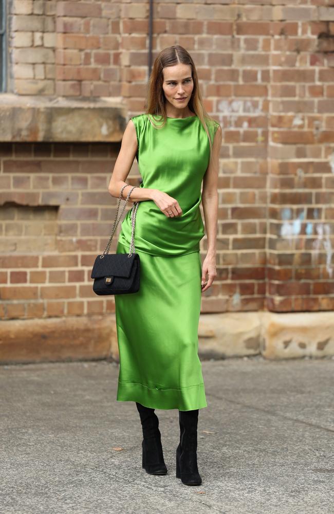 Isabel Lucas at Fashion Week today. Picture: Tim Hunter.