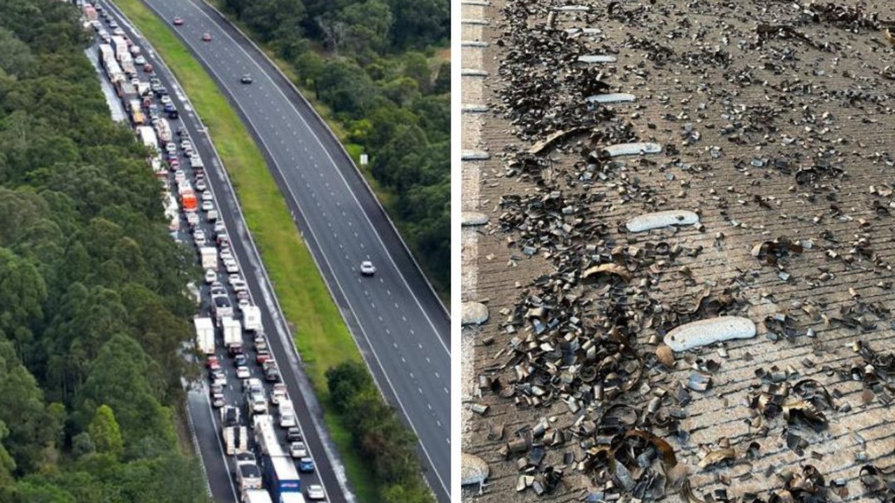 Metal spill shreds tyres, 30km of carnage