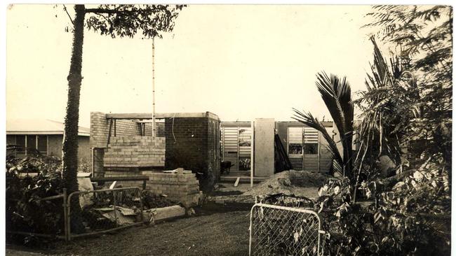 Cyclone Tracy caused major destruction to Darwin. Kerry Byrnes and family’s house in the process or being repaired after Cyclone Tracy. Picture: Kerry Byrnes