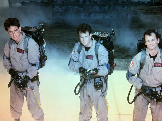 Dan Akroyd, Bill Murray and Harold Ramis in a scene from Ghostbusters.