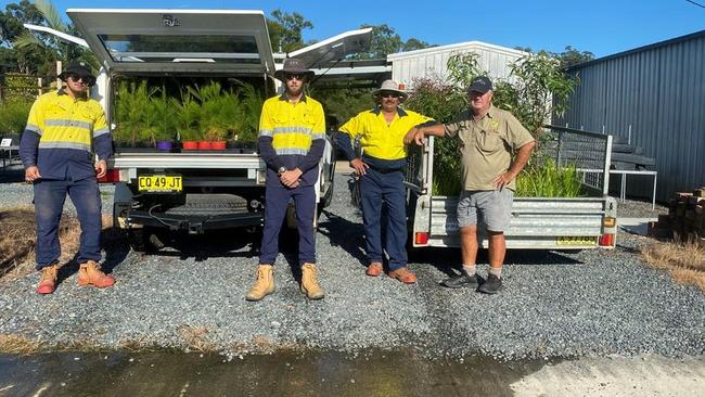 Staff from Clarence Valley Council deliver trees from the Townsend Community Nursery to the Nymboida community