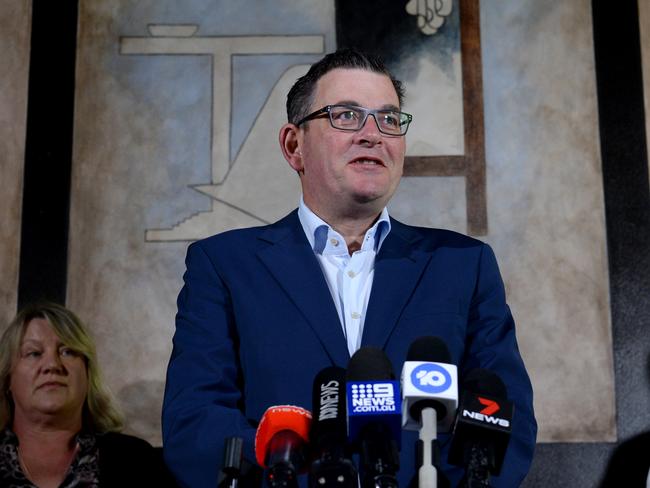 MELBOURNE, AUSTRALIA - NewsWire Photos MARCH 14, 2022: Victorian Premier Daniel Andrews speaks at Epocha Restaurant in Carlton to announce sick leave entitlements for casual workers. Picture: NCA NewsWire / Andrew Henshaw