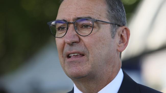 South Australian Premier Steven Marshall asked people to restrict their movements in response to rapidly growing cases. Picture: Emma Brasier.