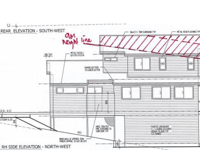 Designs of the Yamba St house which will exceed current height limits by almost three metres.