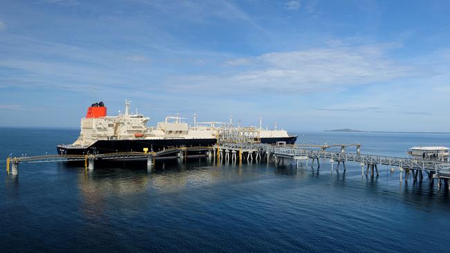 An LNG carrier at the Santos facility in PNG.