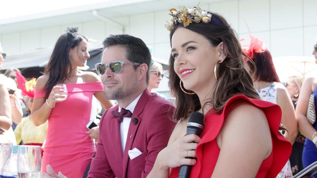 Fashions on The Field judges Andrew Claridge and Becky Lamb.