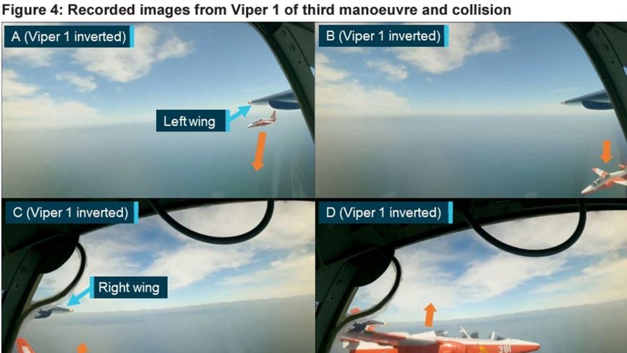 The moments leading up to the collision from the point-of-view of the surviving aircraft. Picture: ATSB