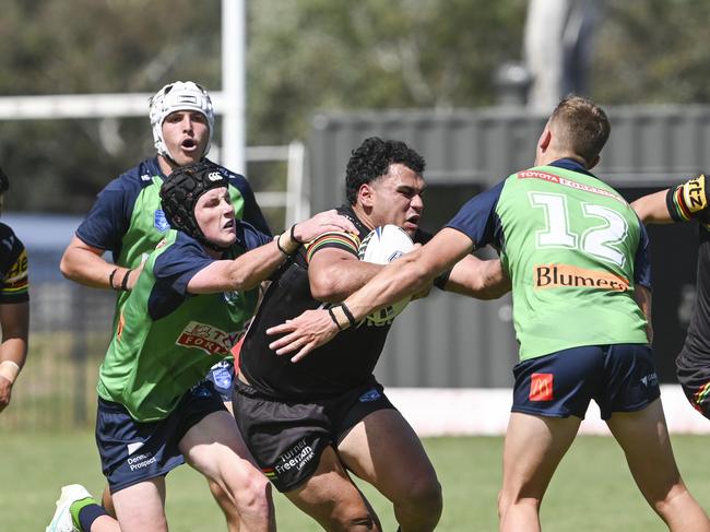 CANBERRA, AUSTRALIA, NewsWire Photos. MARCH 9, 2024: UNE Harold Matthews Cup - NSWRL Junior Reps Round Six Canberra Raiders vs Penrith Panthers at Raiders Belconnen in Canberra. Picture: NCA NewsWire / Martin Ollman