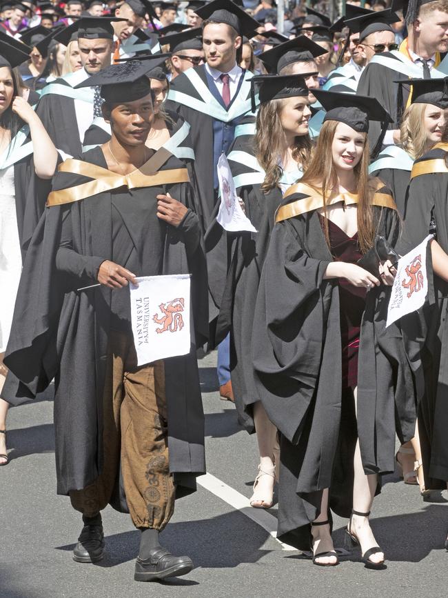Town and Gown at the UTAS Graduation, Launceston. PICTURE CHRIS KIDD