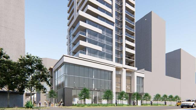 An artist’s impression of the tower planned for 64 Bathurst St. Picture: Planning documents