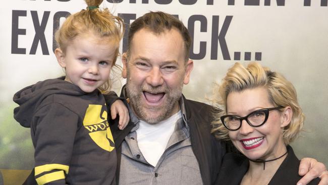 Lehmo with son Laddie and wife Kelly. Picture: Fiona Hamilton