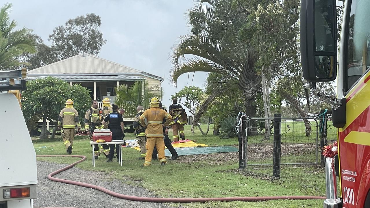 The scene of a house fire at Booral on Wednesday, December 18, 2024.