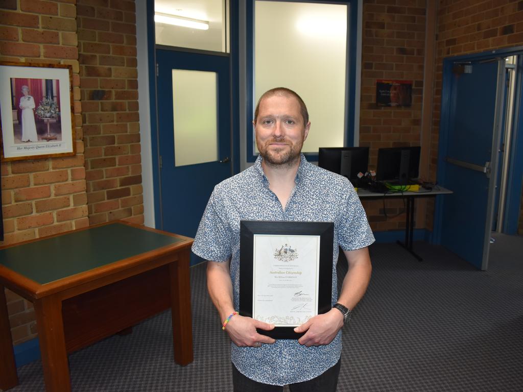 Ben Cummings with his citizenship