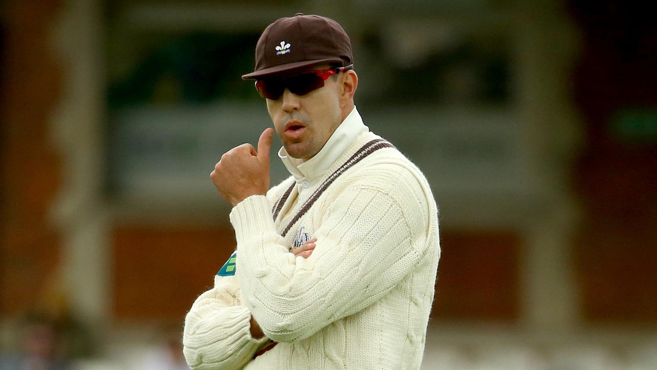 LONDON, ENGLAND - APRIL 27: Kevin Pietersen of Surrey in action during the LV County Championship match between Surrey and Essex at The Kia Oval on April 27, 2015 in London, England. (Photo by Richard Heathcote/Getty Images)