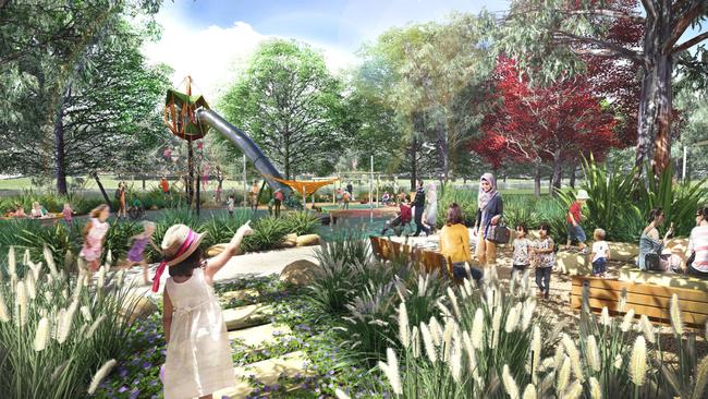 An artist impression of Parry Park in Lakemba based on a concept design released by Canterbury-Bankstown City Council.