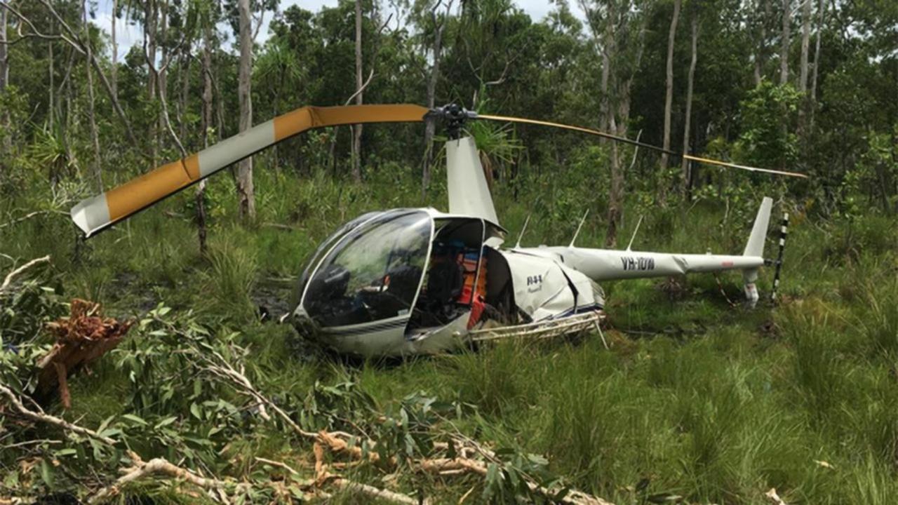 The ATSB has said the helicopter crash which killed Outback Wrangler star Chris Wilson was likely caused by the vehicle running out of fuel. Picture: Supplied / ATSB