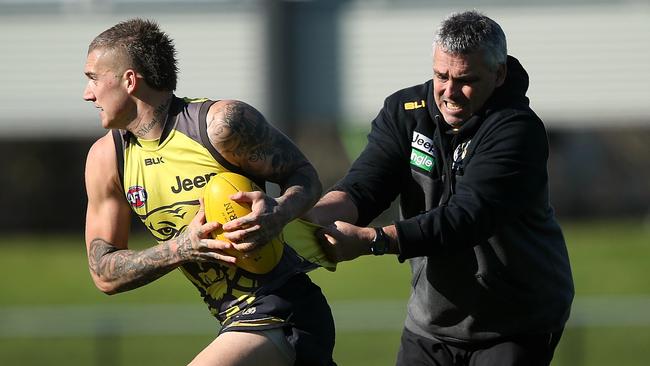 Mark Williams has a strong relationship with Dustin Martin. Picture: Wayne Ludbey