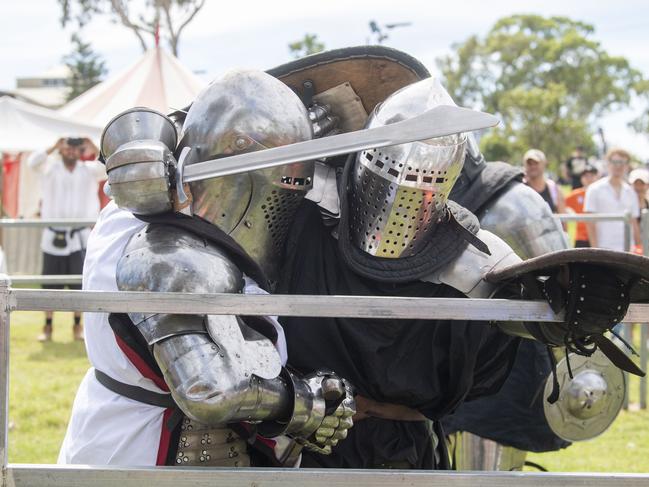 Tyr's Warriors entertain the crowd. Toowoomba Royal Show. Friday, March 31, 2023. Picture: Nev Madsen.