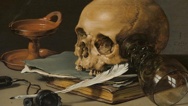 Detail: Pieter Claesz, Still Life with a Skull and a Writing Quill, 1628. Metropolitan Museum of Art, New York