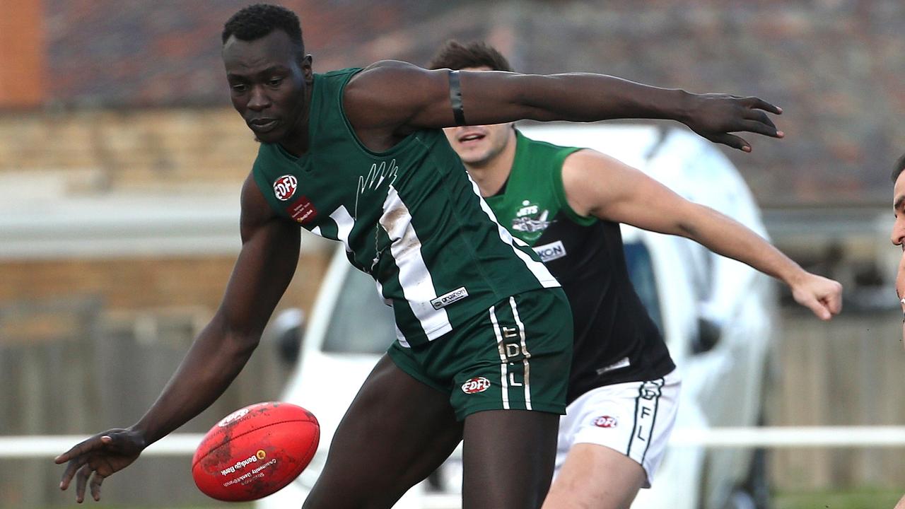 Anthony Daw in action for Airport West. Picture: Hamish Blair