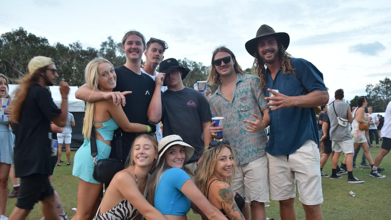 Festival-goers at The Jynx House Amplified music festival in Coolum