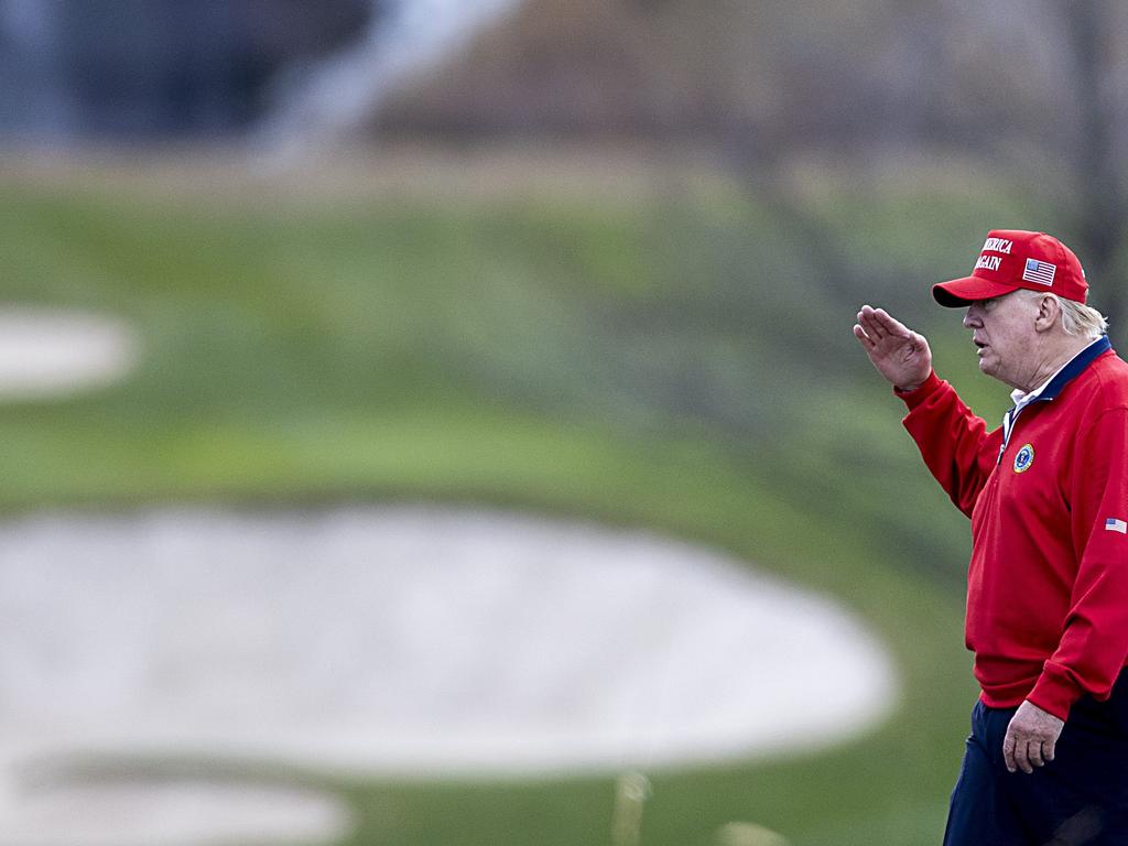 US President Donald Trump on the golf course this week. Picture: AFP