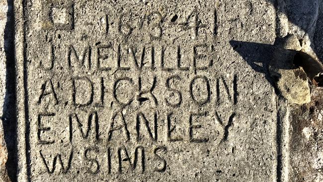 An engraving in concrete near the ShD radar at North Head