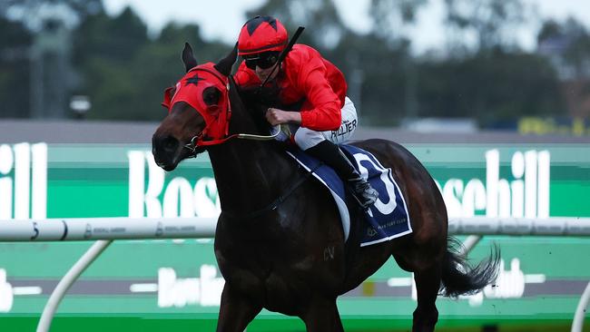 SYDNEY, AUSTRALIA - JUNE 15: Chelsea Hillier riding Elson Boy wins Race 10 Rosehill Bowling Club during Winter Cup Day - Sydney Racing at Rosehill Gardens on June 15, 2024 in Sydney, Australia. (Photo by Jeremy Ng/Getty Images)