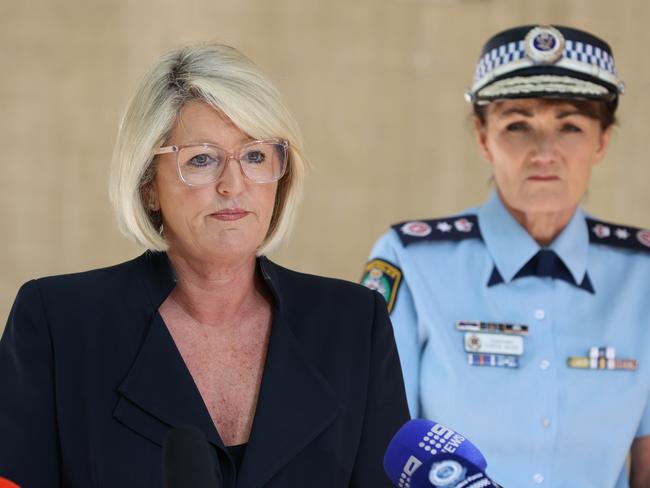 Police Minister Yasmin Catley (left) with NSW Police Commissioner Karen Webb. Picture: Damian Shaw