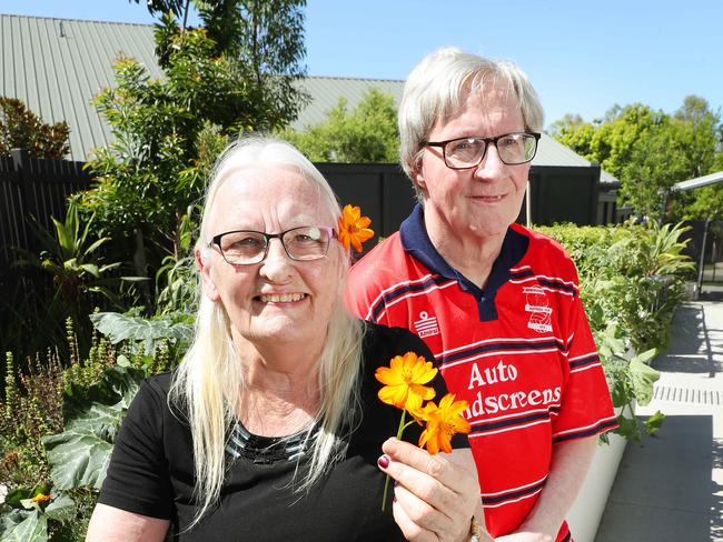 Rose Terrens, 70, and Stephen Faulkner, 65, have had their COVID-19 vaccination. Photographer: Liam Kidston.