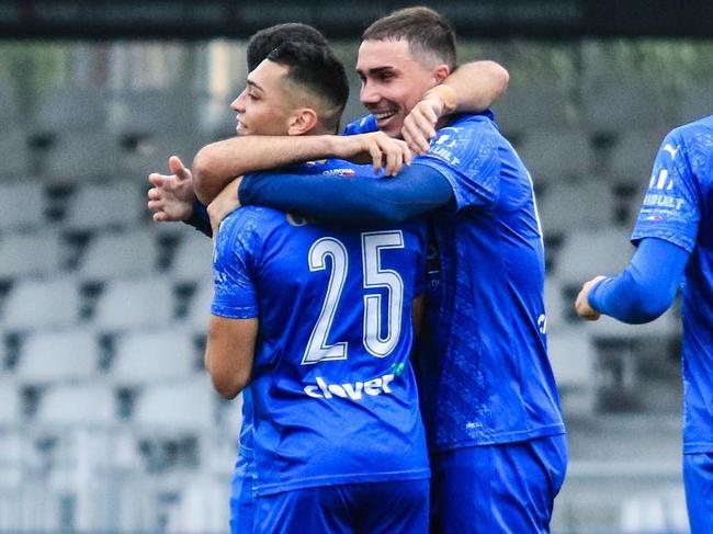 Avondale players celebrate a goal. Picture: Avondale FC