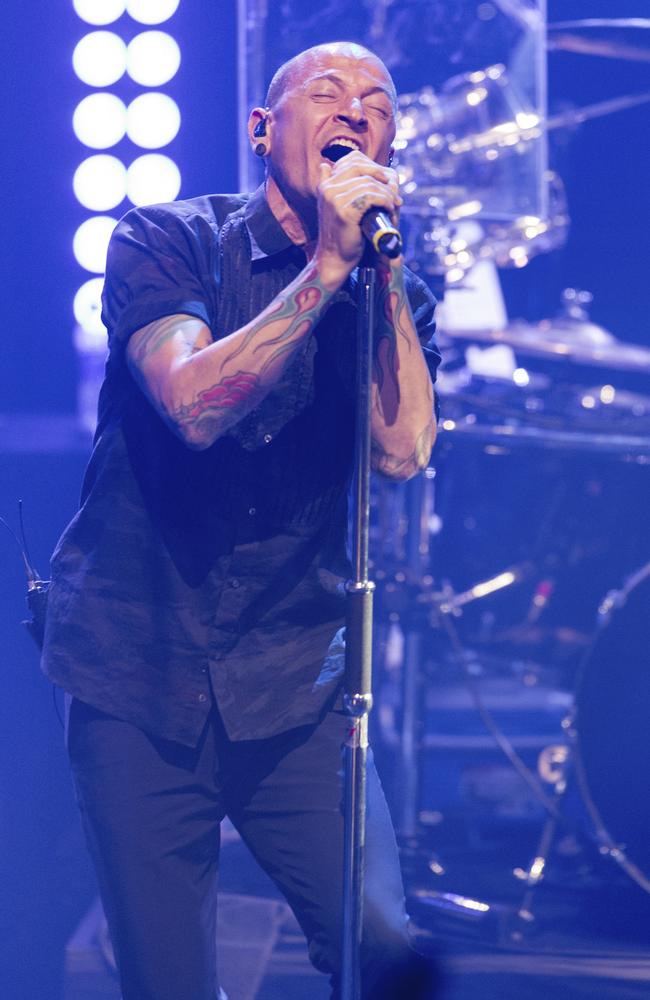Chester Bennington of Linkin Park has died from a reported suicide. Picture: AP