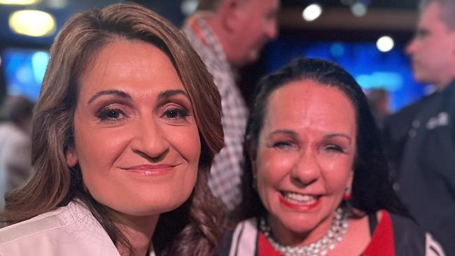 ABC RN breakfast host Patricia Karvelas with the Minister for Indigenous Australians Linda Burney which was posted on Twitter with the caption: 'This woman is a legend and looks like she will be the next Indigenous affairs minister #UluruStatement'.