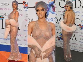 Rihanna walks the red carpet at the CFDA Fashion Awards. Picture: Getty