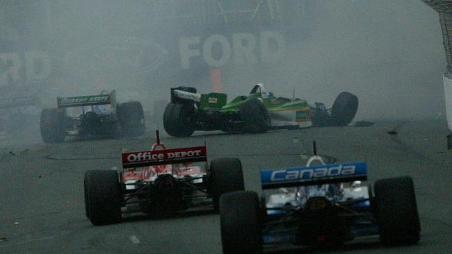 Indy 2003 was dogged by wet weather and crashes.