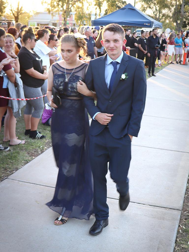 Mark Bainbridge and Amber Kentwell. Oakey State High School formal. Photo Sean Federoff