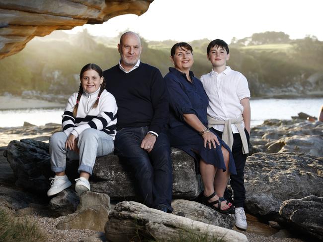 ‘It gave me goosebumps’ … Josh Graham, with wife Kelly and kids Charlotte and Oscar. Picture: Richard Dobson