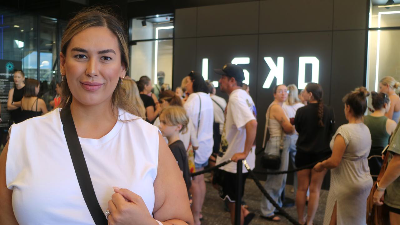 Laura Summerhayes lined up for a chance to shop in the new LSKD store that opened in the Sunshine Plaza on March 30.